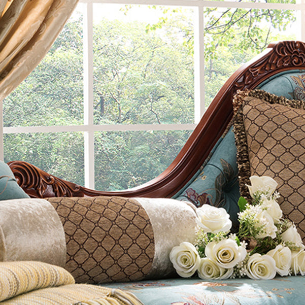 Traditional Chaise Lounge Couch Bedroom Living Room Chaise with Button Tufted