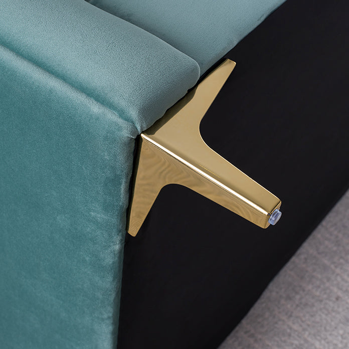 Luxury Style Velvet Chaise Lounge Bedroom Rolled Arms Chaise