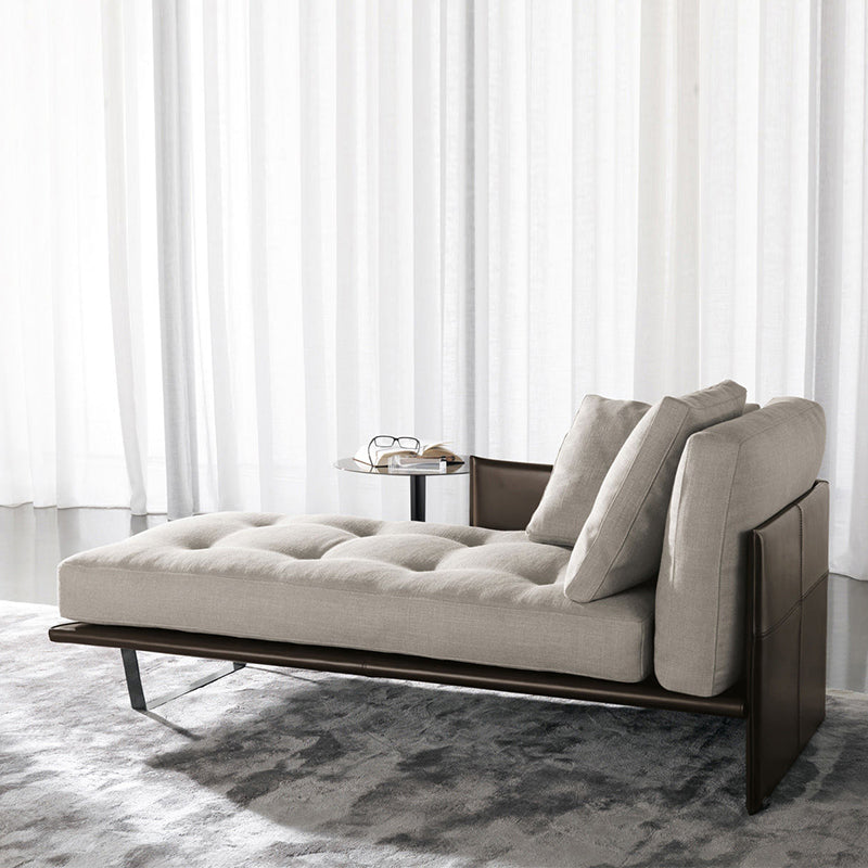 Modern Style Chaise Bedroom Living Room Square Arms Solid Color Chaise
