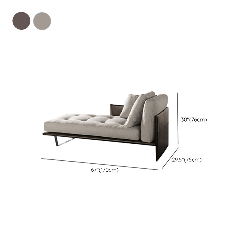 Modern Style Chaise Bedroom Living Room Square Arms Solid Color Chaise