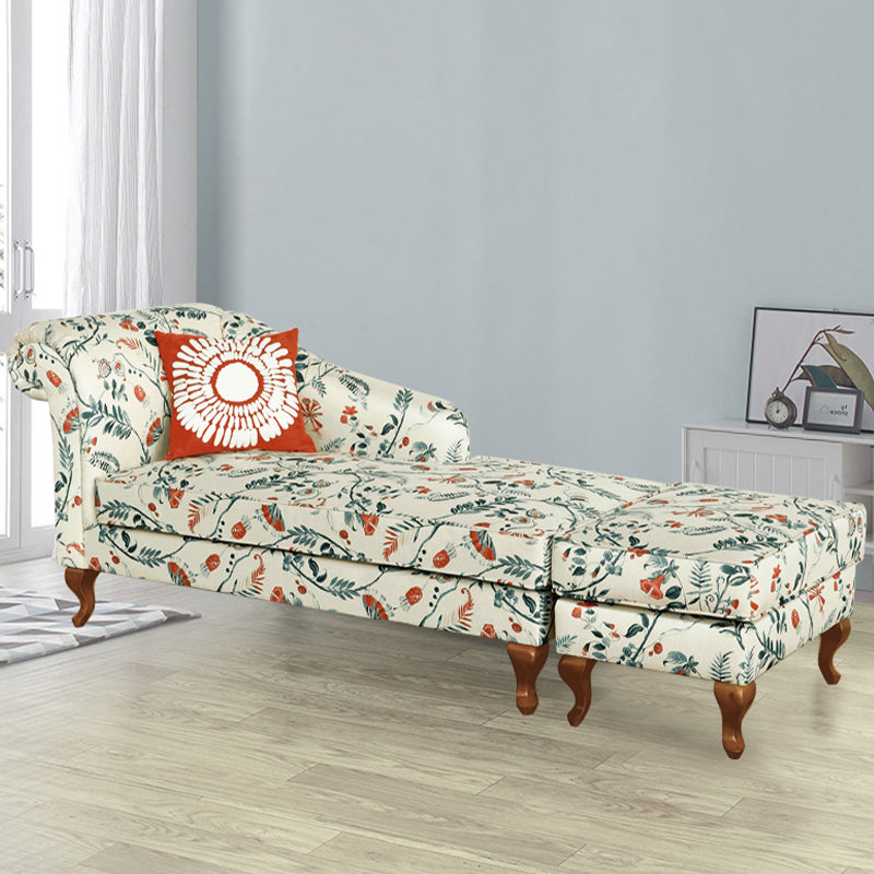 Modern Style Living Room Chaise Rolled Arms Upholstered Chaise