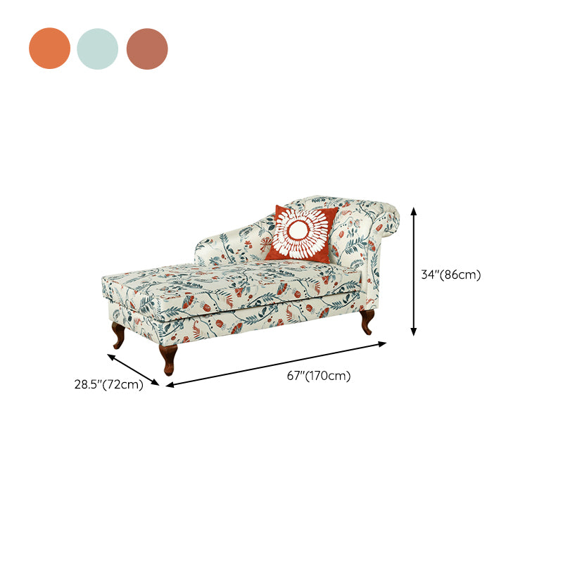 Modern Style Living Room Chaise Rolled Arms Upholstered Chaise