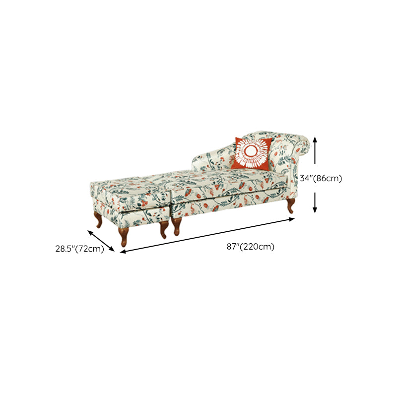 Modern Style Living Room Chaise Rolled Arms Upholstered Chaise