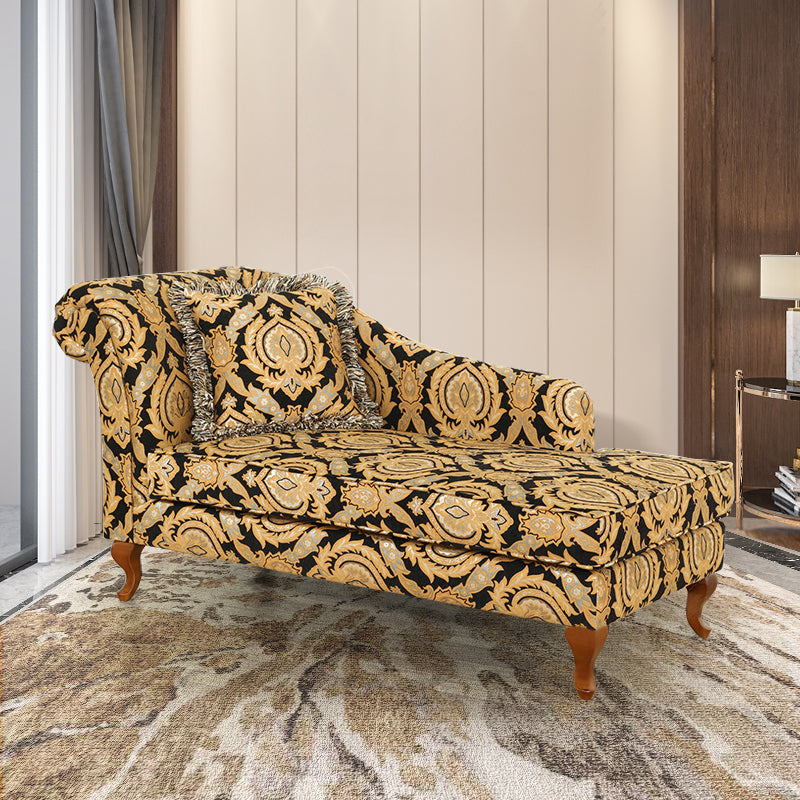Living Room Upholstered Chaise Modern Style Rolled Arms Chaise