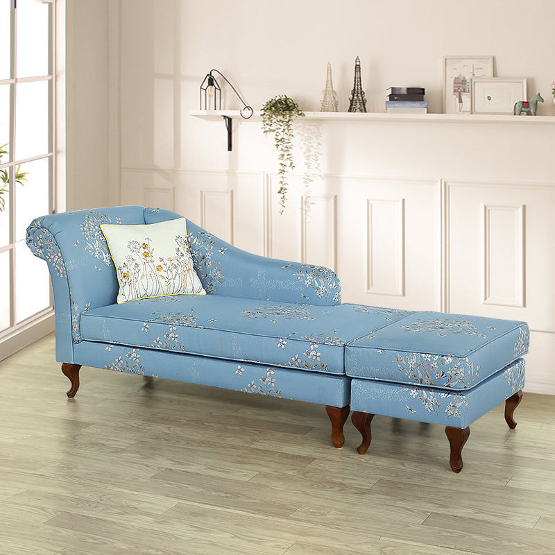 Living Room Upholstered Chaise Modern Style Rolled Arms Chaise