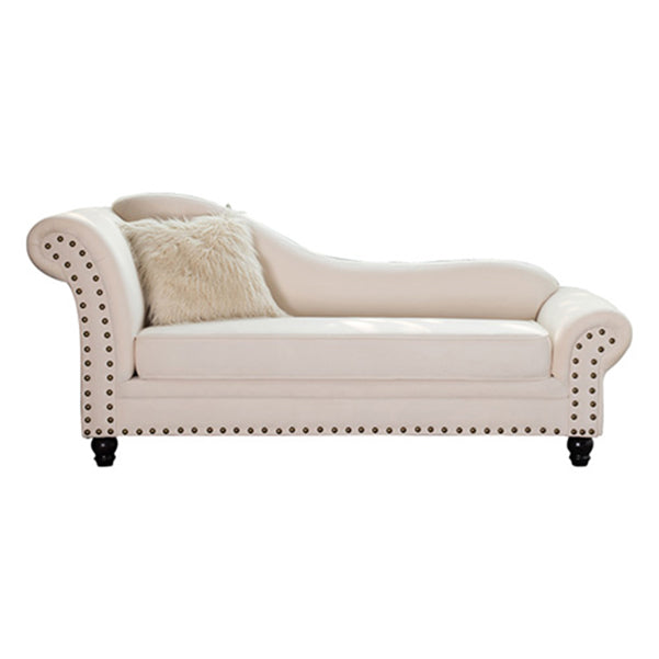 Contemporary Rolled Arms Chaise Living Room Chaise with Upholstered