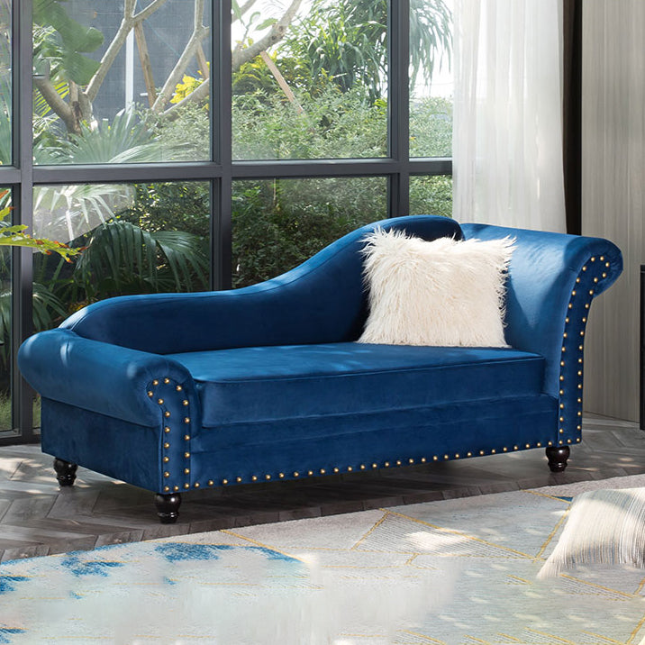 Contemporary Rolled Arms Chaise Living Room Chaise with Upholstered