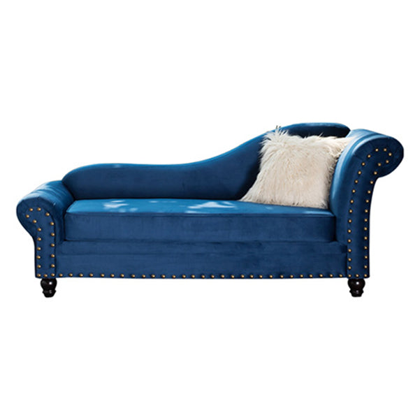 Contemporary Rolled Arms Chaise Living Room Chaise with Upholstered