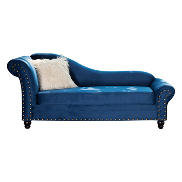 Contemporary Rolled Arms Chaise Living Room Chaise with Upholstered