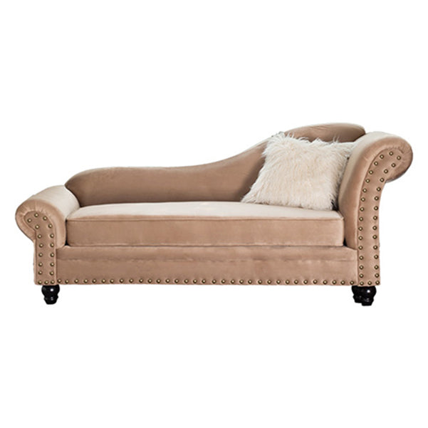 Contemporary Rolled Arms Chaise Living Room Chaise with Upholstered
