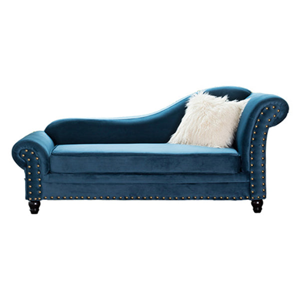 Contemporary Rolled Arms Chaise Living Room Chaise with Upholstered