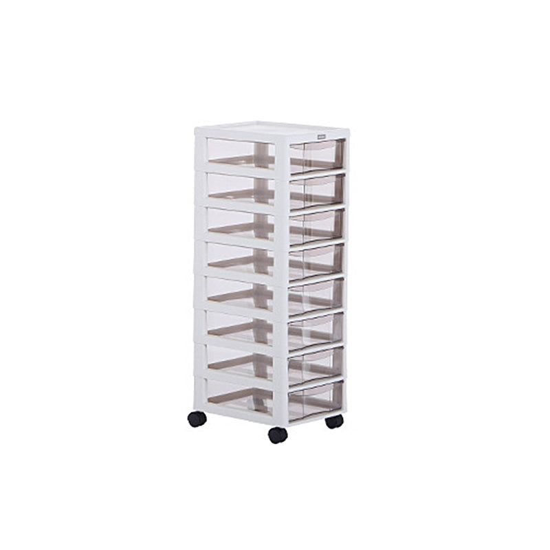 Modern Plastic File Cabinet Multi-Drawers Acrylic File Cabinet with Wheels