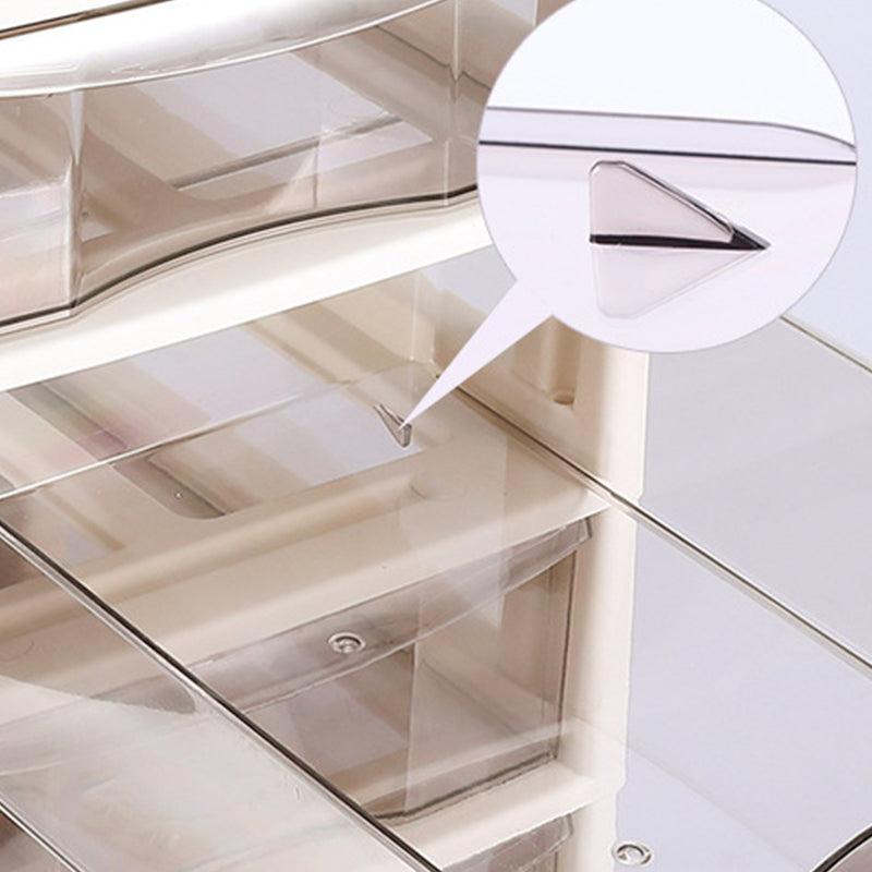 Modern Plastic File Cabinet Multi-Drawers Acrylic File Cabinet with Wheels