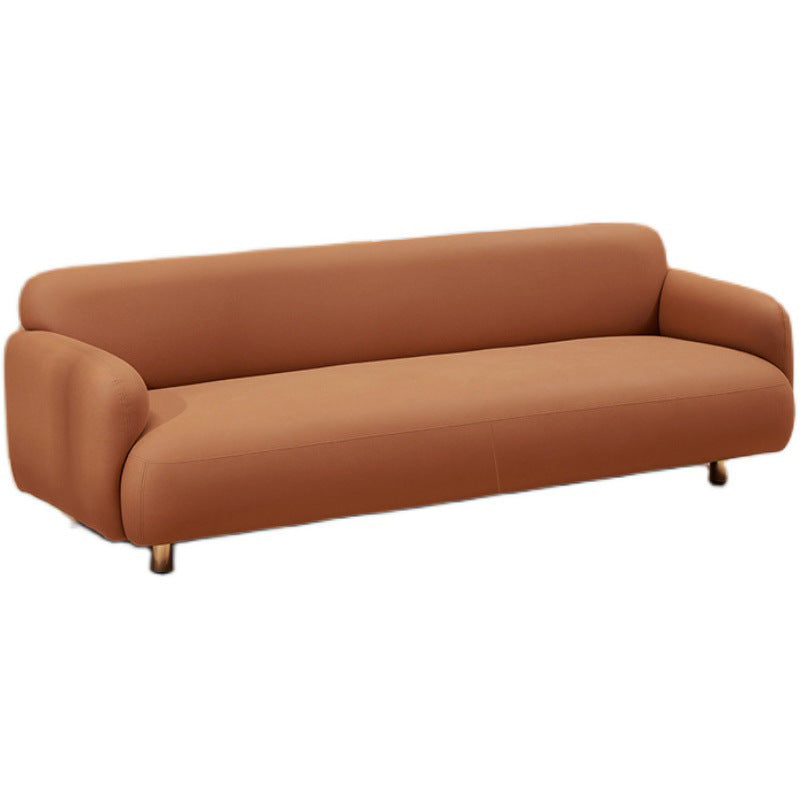 Glam Recessed Arm Settee Faux Leather Seating for Living Room