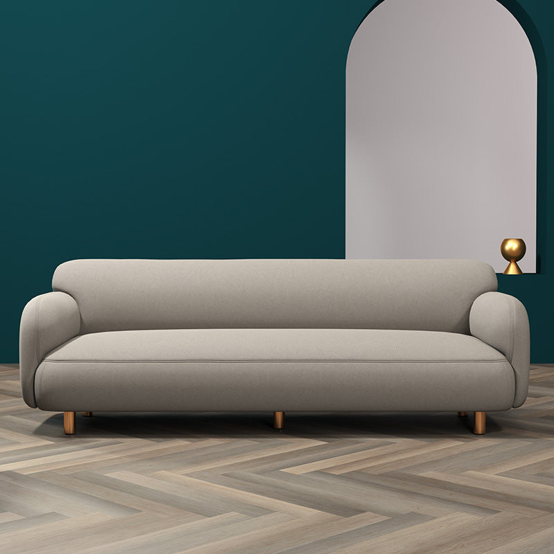Glam Recessed Arm Settee Faux Leather Seating for Living Room