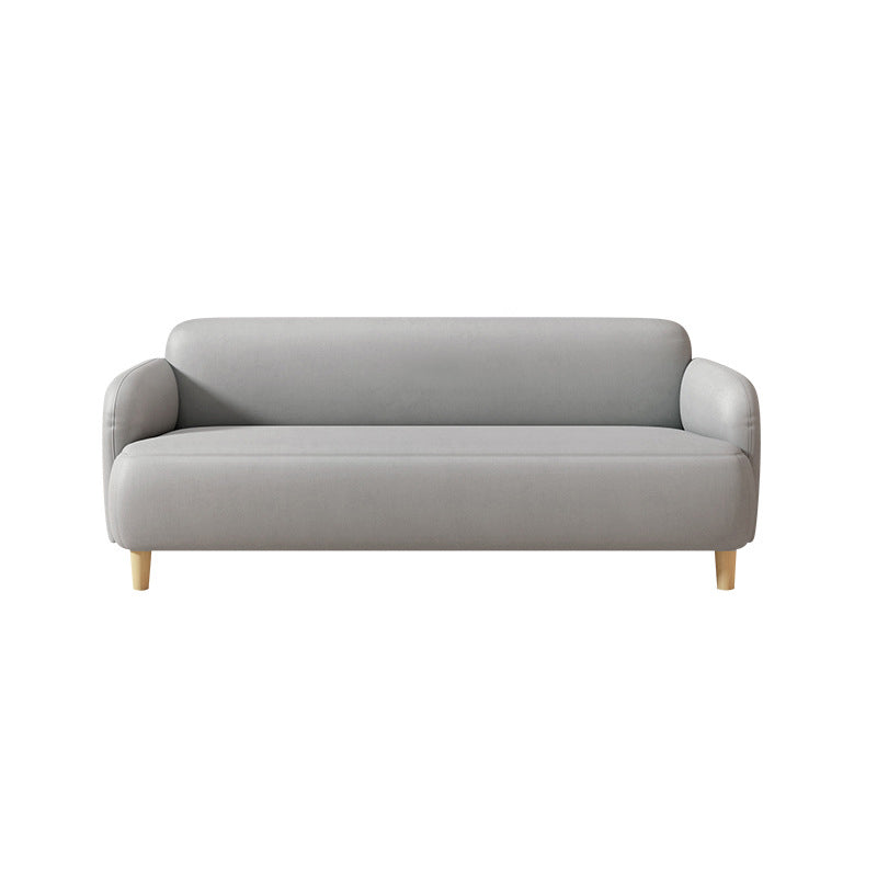 Glam Recessed Arm Settee Faux Leather Seating for Living Room