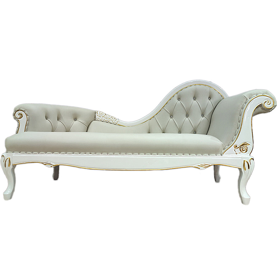 Living Room Rolled Arms Chaise Luxury Style Chaise Lounge with Button Tufted