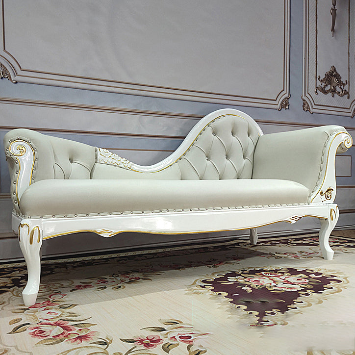 Living Room Rolled Arms Chaise Luxury Style Chaise Lounge with Button Tufted