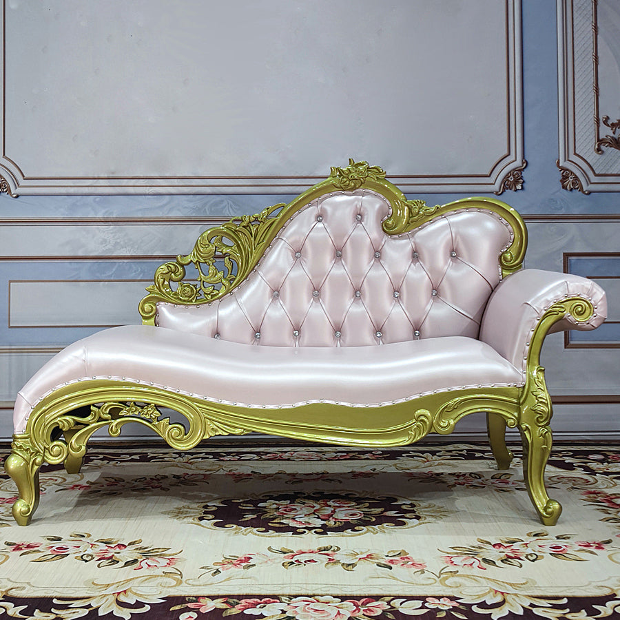 Living Room Rolled Arms Chaise Luxury Style Chaise Lounge with Button Tufted