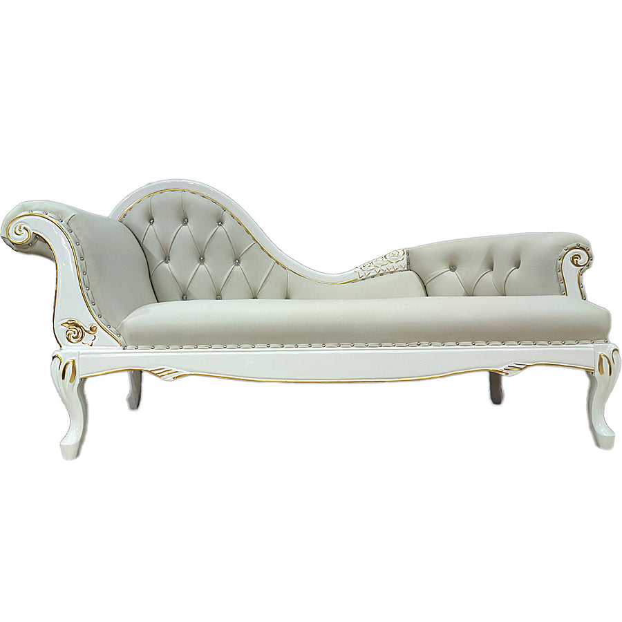 Living Room Rolled Arms Chaise Luxury Style Chaise Lounge with Button Tufted
