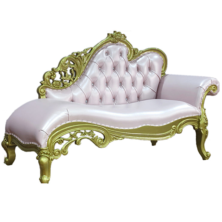 Living Room Rolled Arms Chaise Luxury Style Chaise Lounge with Button Tufted