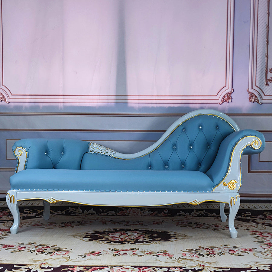 Living Room Rolled Arms Chaise Luxury Style Chaise Lounge with Button Tufted