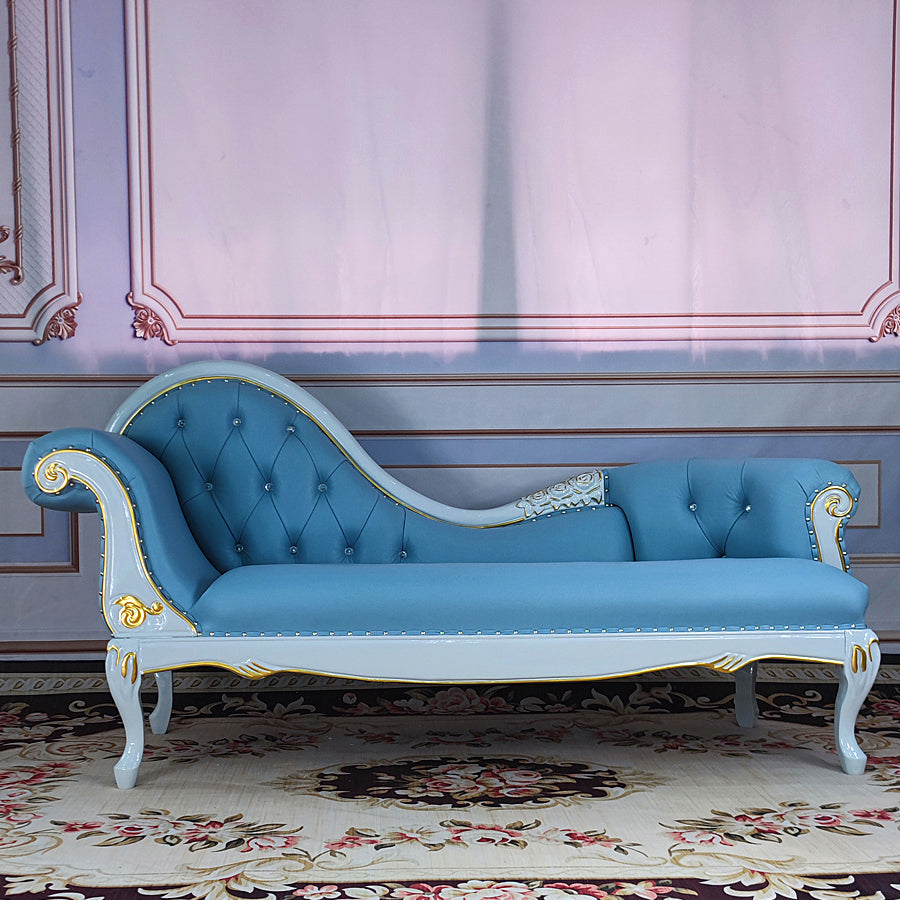 Living Room Rolled Arms Chaise Luxury Style Chaise Lounge with Button Tufted