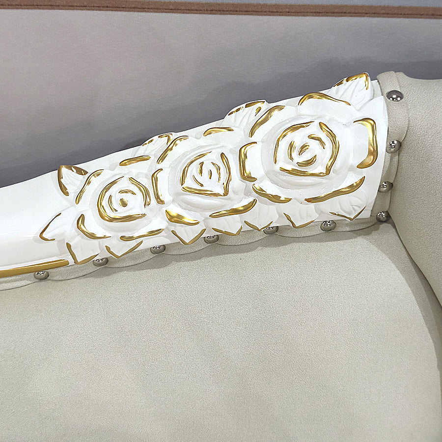 Living Room Rolled Arms Chaise Luxury Style Chaise Lounge with Button Tufted
