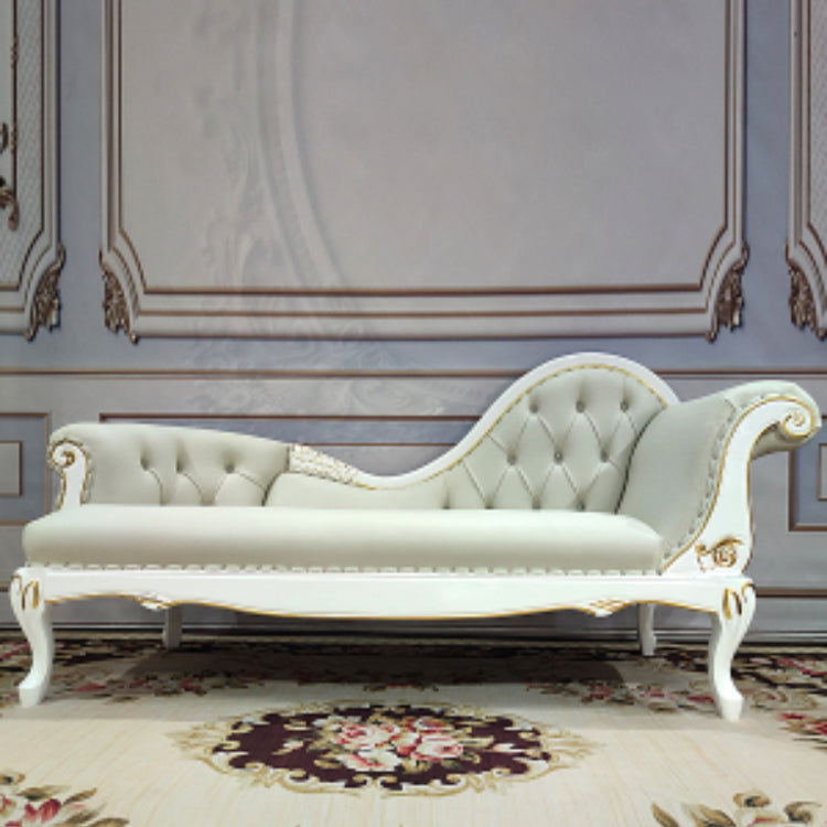 Living Room Rolled Arms Chaise Luxury Style Chaise Lounge with Button Tufted