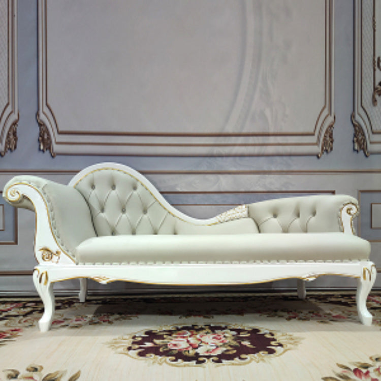 Living Room Rolled Arms Chaise Luxury Style Chaise Lounge with Button Tufted