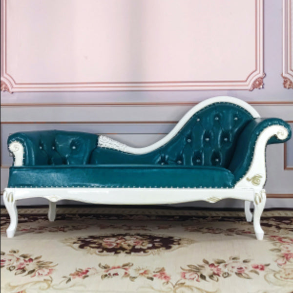 Living Room Rolled Arms Chaise Luxury Style Chaise Lounge with Button Tufted