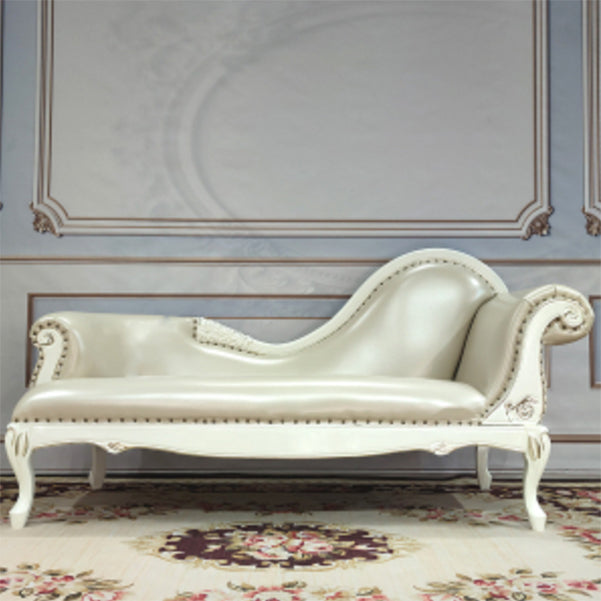 Living Room Rolled Arms Chaise Luxury Style Chaise Lounge with Button Tufted
