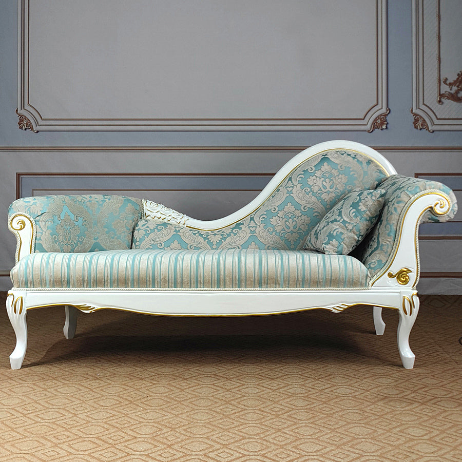 Living Room Rolled Arms Chaise Luxury Style Chaise Lounge with Button Tufted