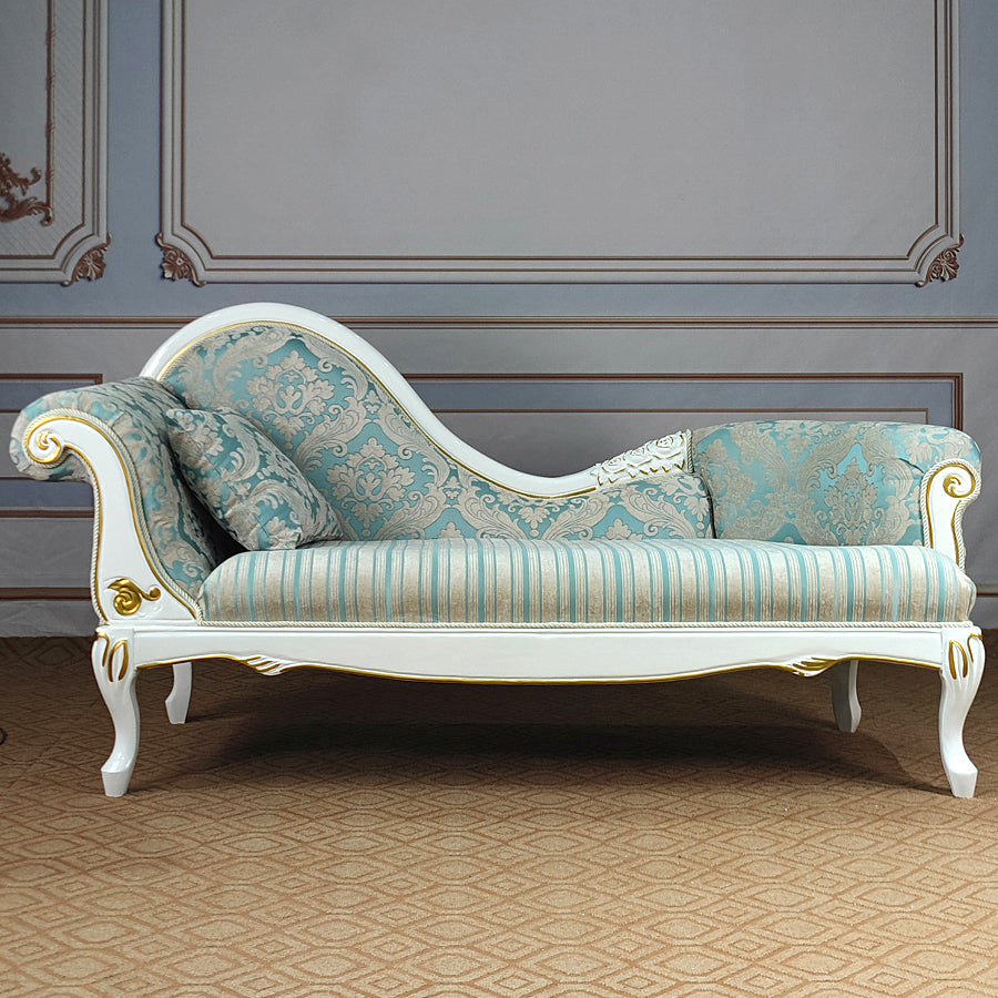 Living Room Rolled Arms Chaise Luxury Style Chaise Lounge with Button Tufted