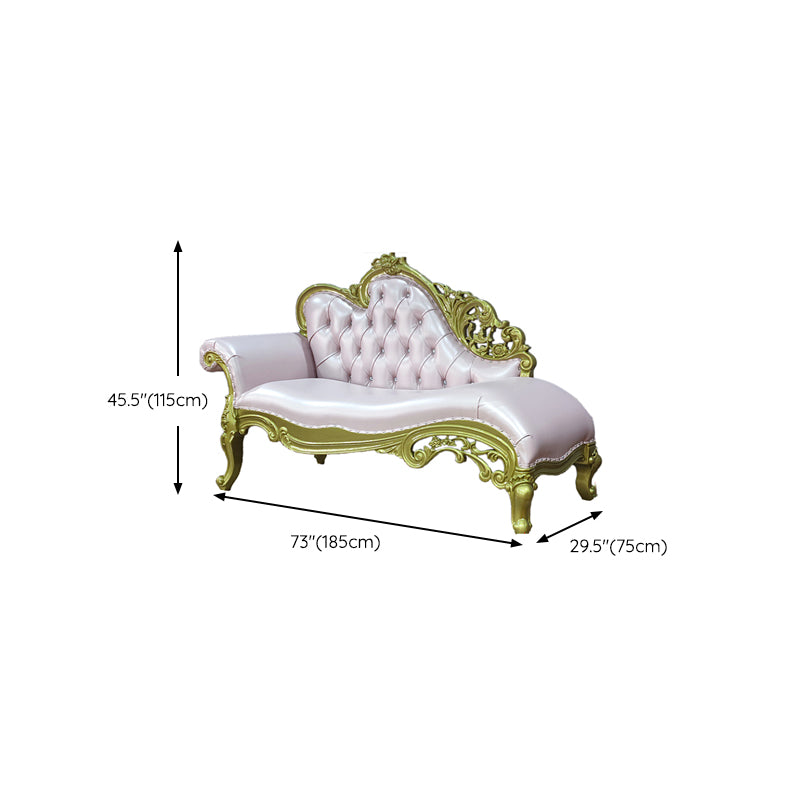 Living Room Rolled Arms Chaise Luxury Style Chaise Lounge with Button Tufted