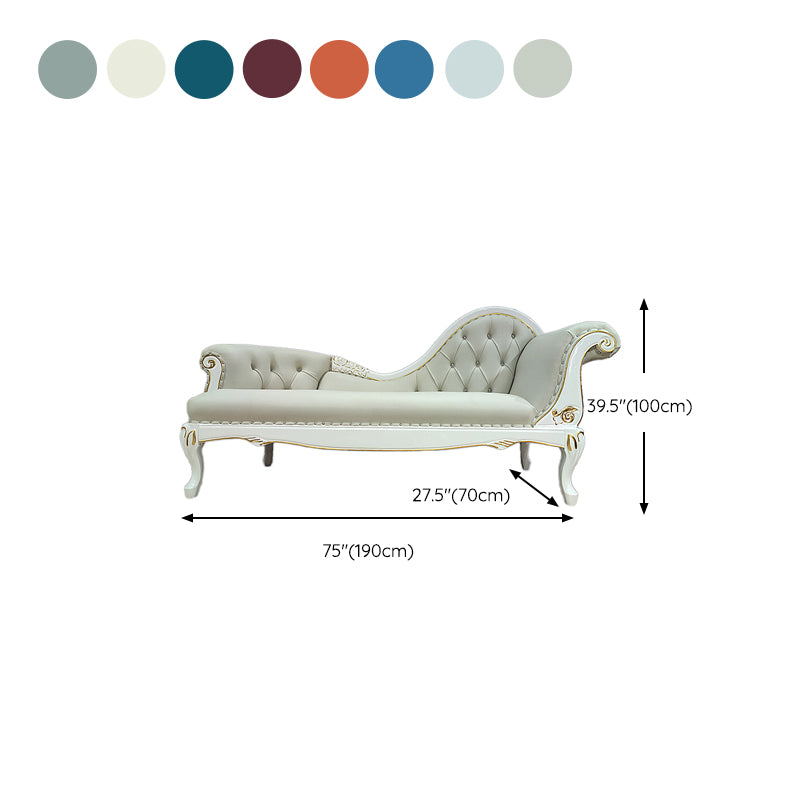 Living Room Rolled Arms Chaise Luxury Style Chaise Lounge with Button Tufted