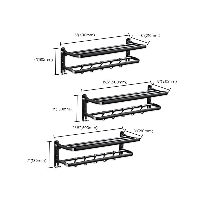 Modern Aluminum Bath Hardware Set Black Bathroom Accessory Kit
