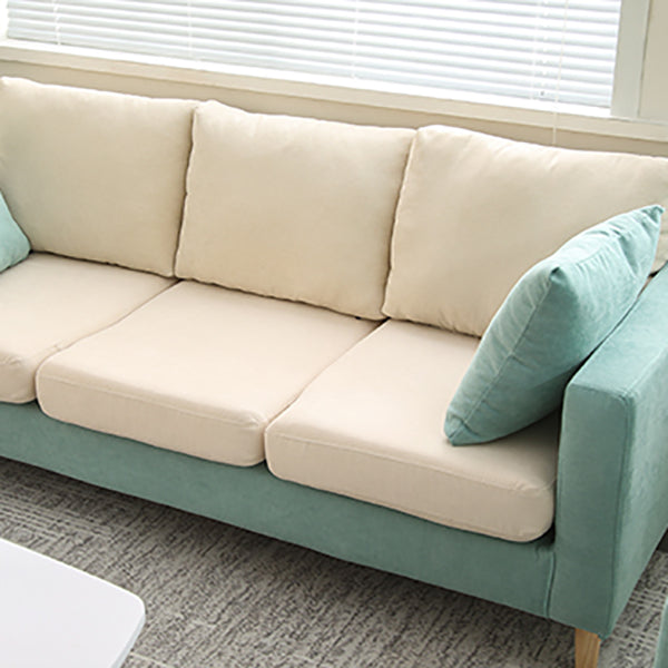 Scandinavian 2 Seater Sofa with 2 Pillows Back and Square Arms