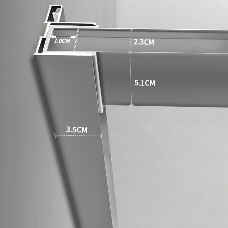 Glass and Metal Shower Door Simple Inline Black Shower Bath Door