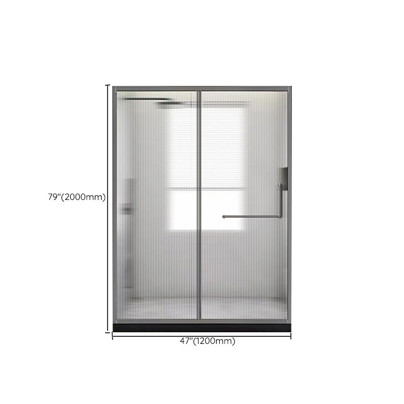 Glass and Metal Shower Door Simple Inline Black Shower Bath Door