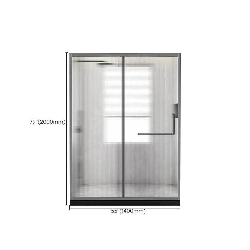 Glass and Metal Shower Door Simple Inline Black Shower Bath Door