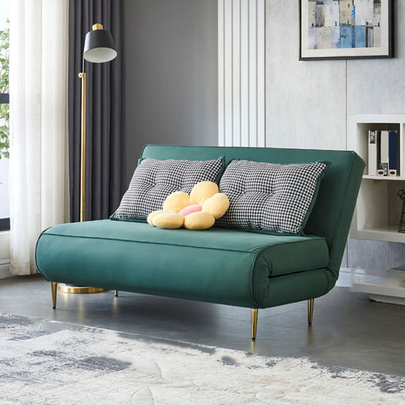 36.22" H Faux Leather Sleeper Sofa Armless Upholstered Sofa Bed in Green