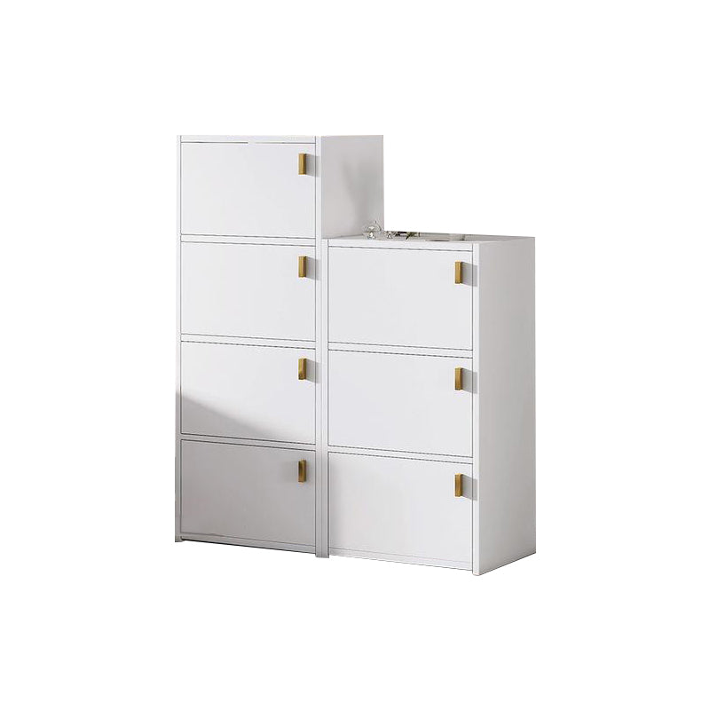 Modern Rectangle Chest White Wood Storage Cabinet with Drawer