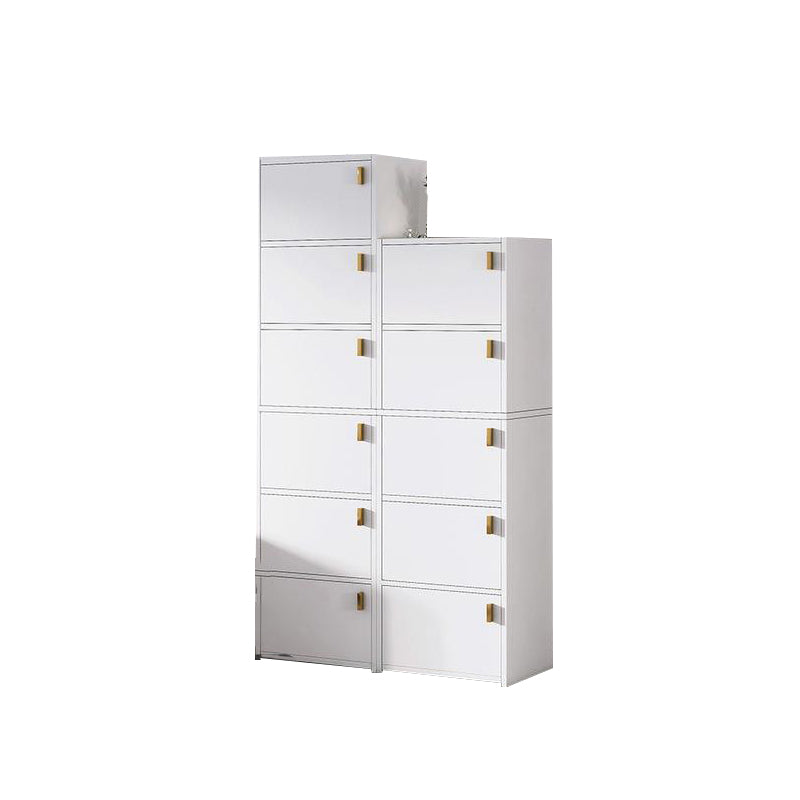 Modern Rectangle Chest White Wood Storage Cabinet with Drawer