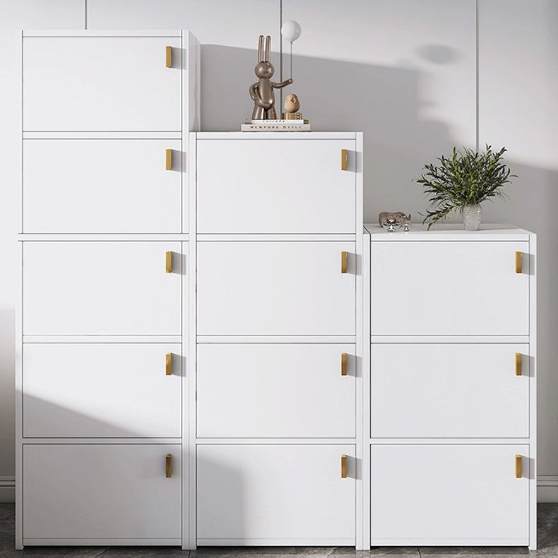 Modern Rectangle Chest White Wood Storage Cabinet with Drawer