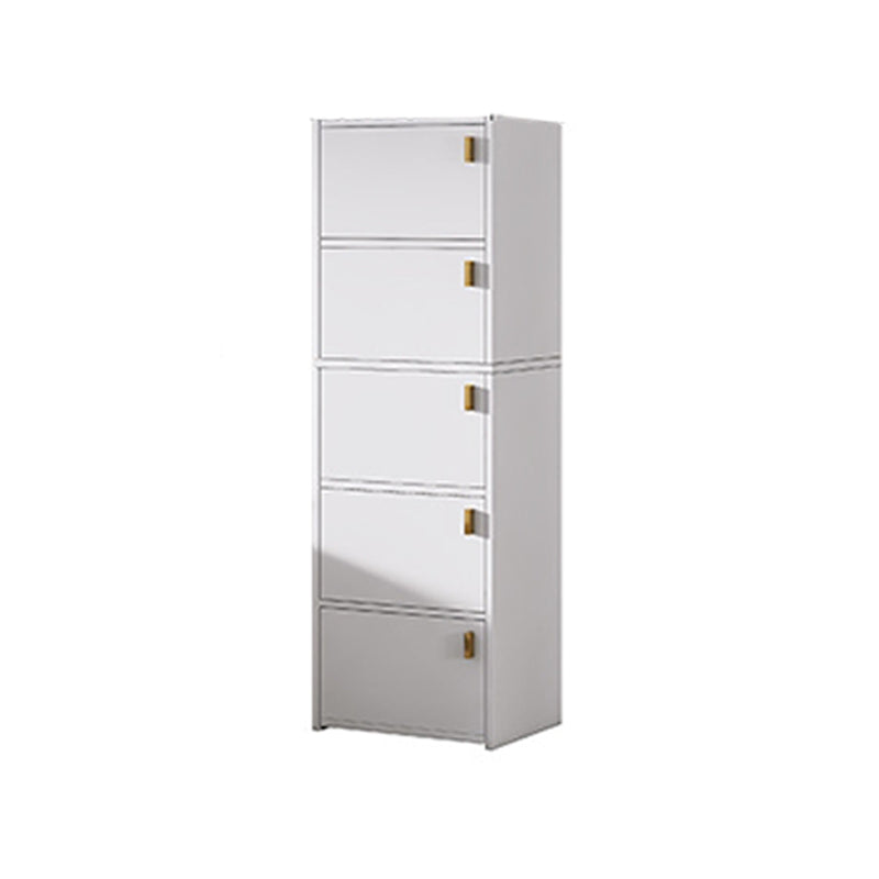 Modern Rectangle Chest White Wood Storage Cabinet with Drawer
