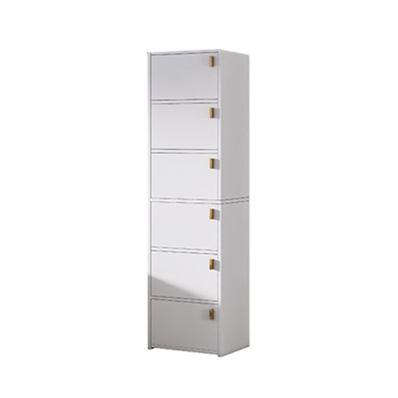 Modern Rectangle Chest White Wood Storage Cabinet with Drawer
