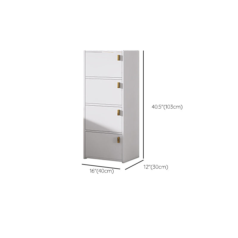 Modern Rectangle Chest White Wood Storage Cabinet with Drawer