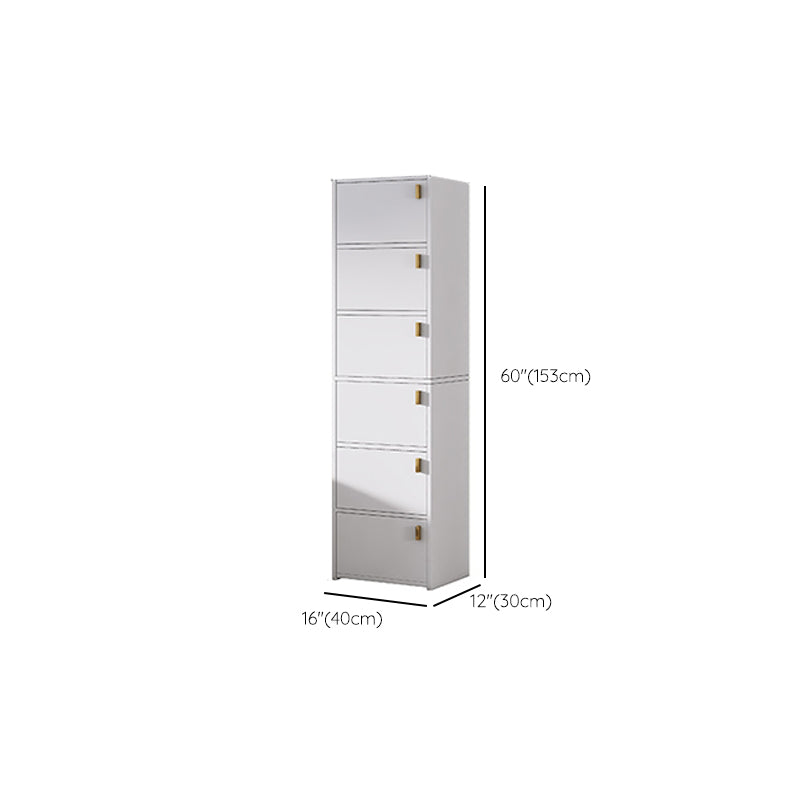 Modern Rectangle Chest White Wood Storage Cabinet with Drawer