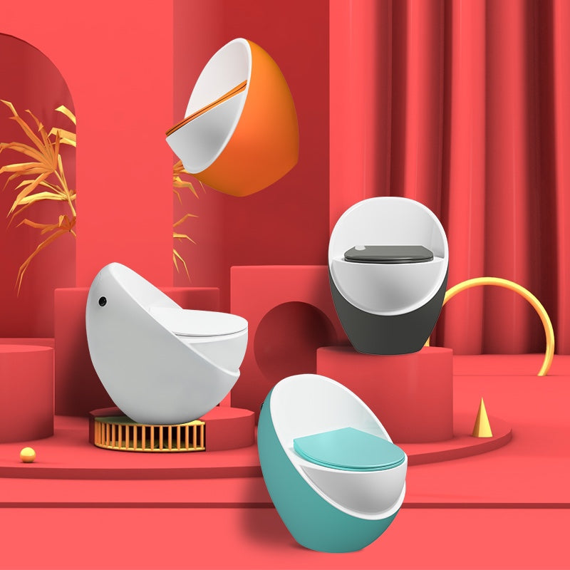 Modern Flush Toilet All-In-One Floor Mounted ABS Siphon Jet Toilet Bowl